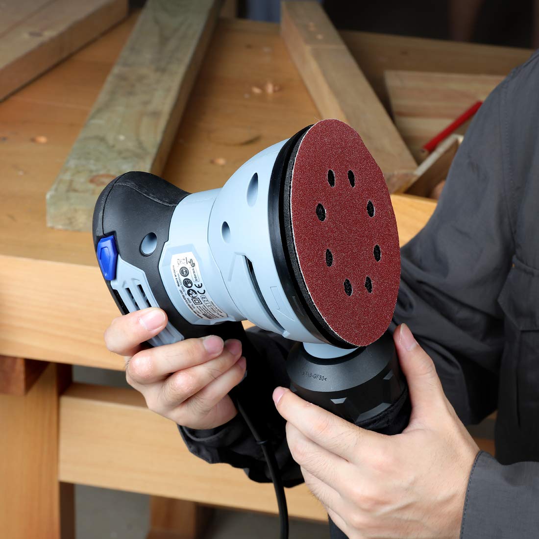 WORKPRO 150-piece Sanding Discs Set - 5-Inch 8-Hole Sandpaper 10 Grades Include 60, 80, 100, 120, 150,180, 240, 320, 400, 600 Grits for Random WORKPRO