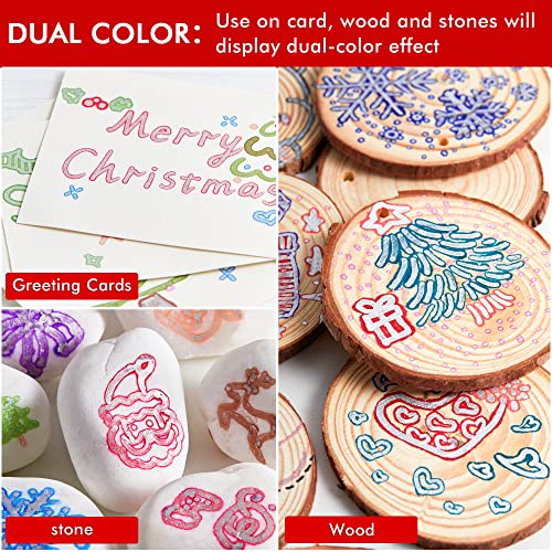 Shuttle Art Double Line Outline Markers, 40 Colors Squiggles Shimmer Markers Set, Self Outline Metallic Marker Pens for Art, Drawing, Doodling, Card Shuttle Art