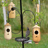 BOMEIQEE Hummingbird House, 4.5 Inches Mini Bird House, Wooden Hummingbird Swing Nest for Outside Hanging, Pet Cottage for Wren Swallow Sparrow Bomeiqee
