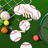 Cunno 36 Pcs Basketball Baseball Softball Tennis Acrylic Keychain Blank Kit 12 Acrylic Keyring 12 Swivel Snap Hook Keychain(White Baseball, 3 Inch) Cunno