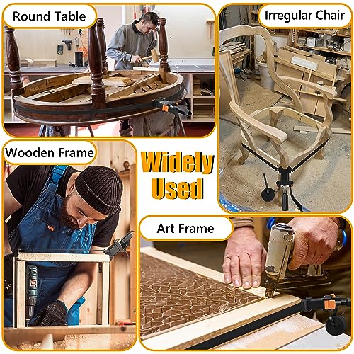 Feekoon 1 Pack Strap Clamps for Woodworking, Quick Release Band Clamps with 4 Corner Claws, Thick and Sturdy Belt Clamps, Adjustable Picture Frame Feekoon