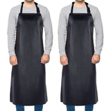 Homsolver 2 Pack Waterproof Rubber Vinyl Apron for Men, 39" Lightweight Chemical Resistant Industrial Work Apron, Adjustable Plastic Aprons for Homsolver