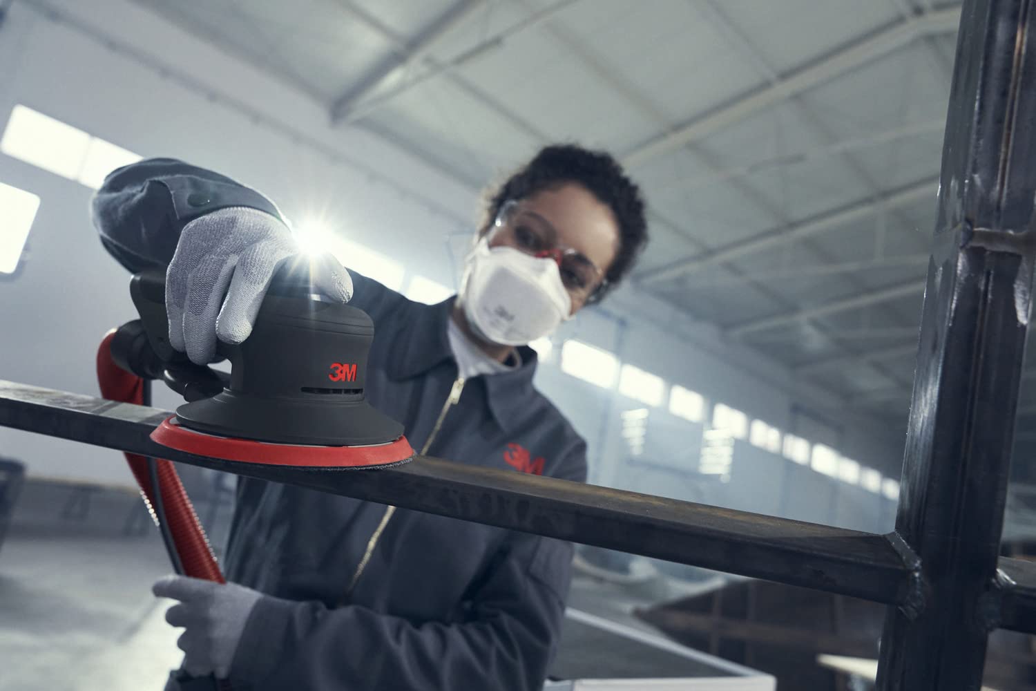 3M Random Orbital Sander, Xtract Pneumatic 88958, 6 in, Self-Generated Vacuum, 3/16 in Orbit, Ergonomic and Lightweight ROS, 209W Motor, Dust 3M