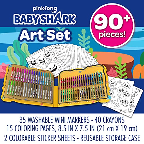 Crayola Baby Shark Art Set, 90 Pieces, Gift for Kids, 4, 5, 6, 7 Crayola
