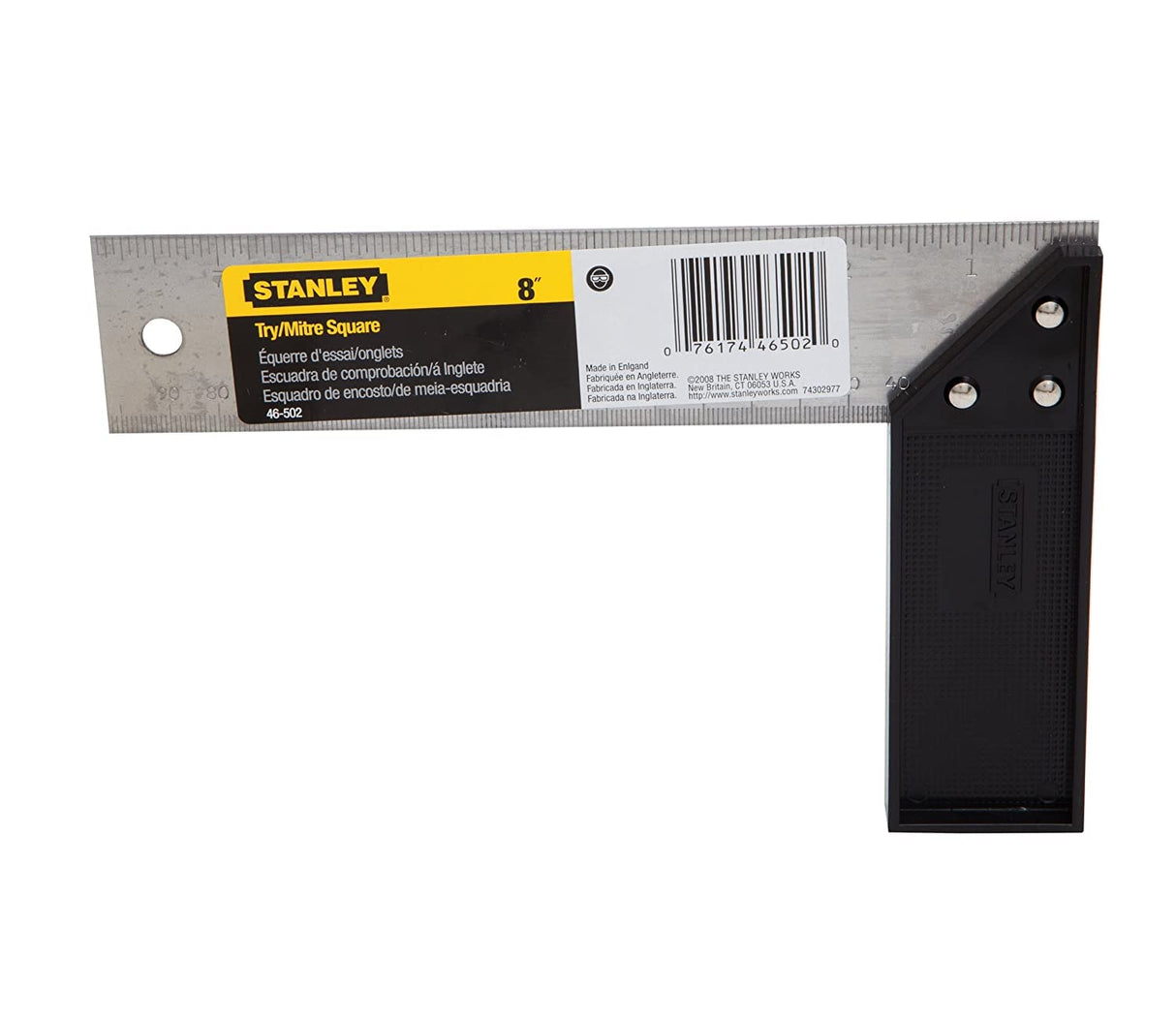 Stanley 46-502 8 Inch Try/Mitre Square Aluminum,Plastic Handle Stanley
