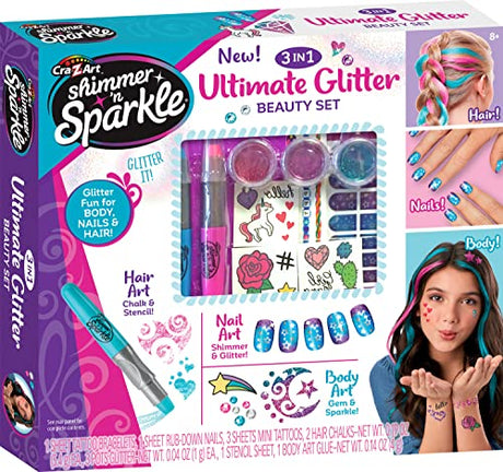 Cra-Z-Art Shimmer ‘N Sparkle 3-in-1 Ultimate Glitter Beauty Set Cra-Z-Art