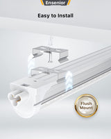 Ensenior 6 Pack 4 FT Led Shop Lights, 6000K Clear White, 5000LM Super Bright, 36W Equivalency 468W, Commercial Bay Lighting, U-Shaped Linkable Shop Ensenior