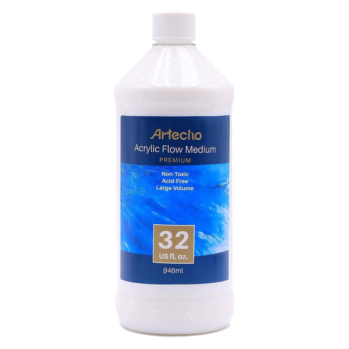 Artecho Premium Acrylic Flow Medium 32oz & Acrylic Paint Set 24 Colors 2 Ounce/59ml Bundle - WoodArtSupply