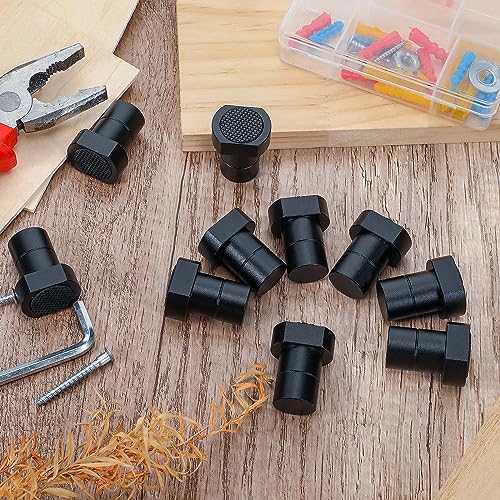 WILLBOND 10 Pcs Bench Dogs 19 mm Bench Dog Clamp Aluminum Alloy Bench Dog with Non Slip Pad MFT Table Stop Woodworking Accessories for 3/4 Inch WILLBOND