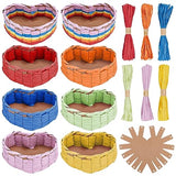 FREEBLOSS 8 Set Heart Style Basket Weaving Kit Introductory Sewing for Beginners, Creative Woven Bowl Suitable for for Kids Arts and Crafts Projects FREEBLOSS