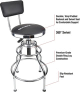 Olympia Tools 82-738 Adjustable Hydraulic Work Stool, Black Olympia Tools