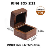 WisePoint Personalized Wooden Ring Box, Mini Engagement Ring Holder Box with Single Slot, Square Wedding Ring Box for Ring, Elegant and Retro Ring WisePoint