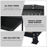 47”Workbench, Heavy-Duty Steel Tool Workbench with Pegboard Shelves, 330Lbs Multipurpose Work Benches for Garage, Home, Workshop Storage Prostormer