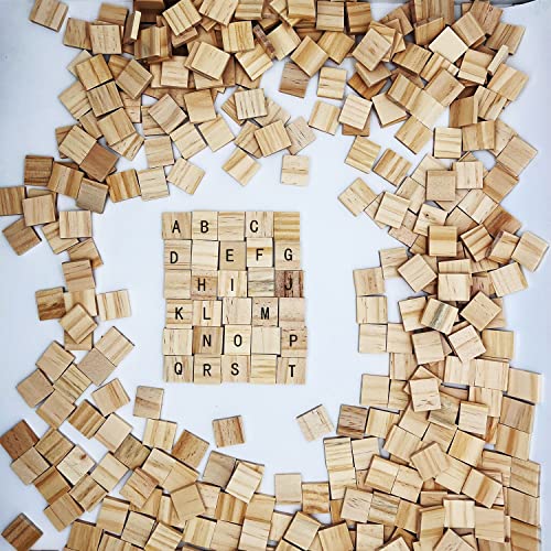 XYSMZM 300 Pcs Wood Blank Letter Tiles, Wooden Blank Scrabble Tiles for DIY Craft Supplies Decoration XYSMZM