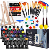 Acrylic Paint Set,46 Piece Professional Painting Supplies with Paint Brushes, Acrylic Paint, Easel, Canvases, Palette, Paint Knives, Brush Cup and ESRICH