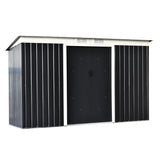 Outsunny 9' x 4' Outdoor Storage Shed, Galvanized Metal Utility Garden Tool House, 2 Vents and Lockable Door for Backyard, Bike, Patio, Garage, Lawn, Outsunny