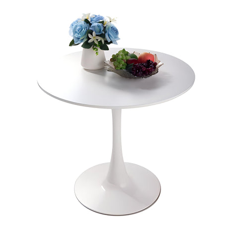 Walnut Round Tulip Dining Table for 2-4 People - Modern Mid-Century Design with Sturdy MDF Top and Pedestal Base YESGIGA