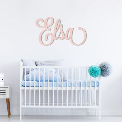 Custom Wooden Name Sign - Personalized Baby Name Sign For Nursery and Wall Decor (12"-55" Wide) - Unpainted or Painted Wood Letter Nursery Decor -