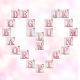 AOCEAN 6 Inch Pink Wood Letters Unfinished Wooden Letters for Wall Decor Decorative Standing Letters Slices Sign Board for Crafts Christmas AOCEAN