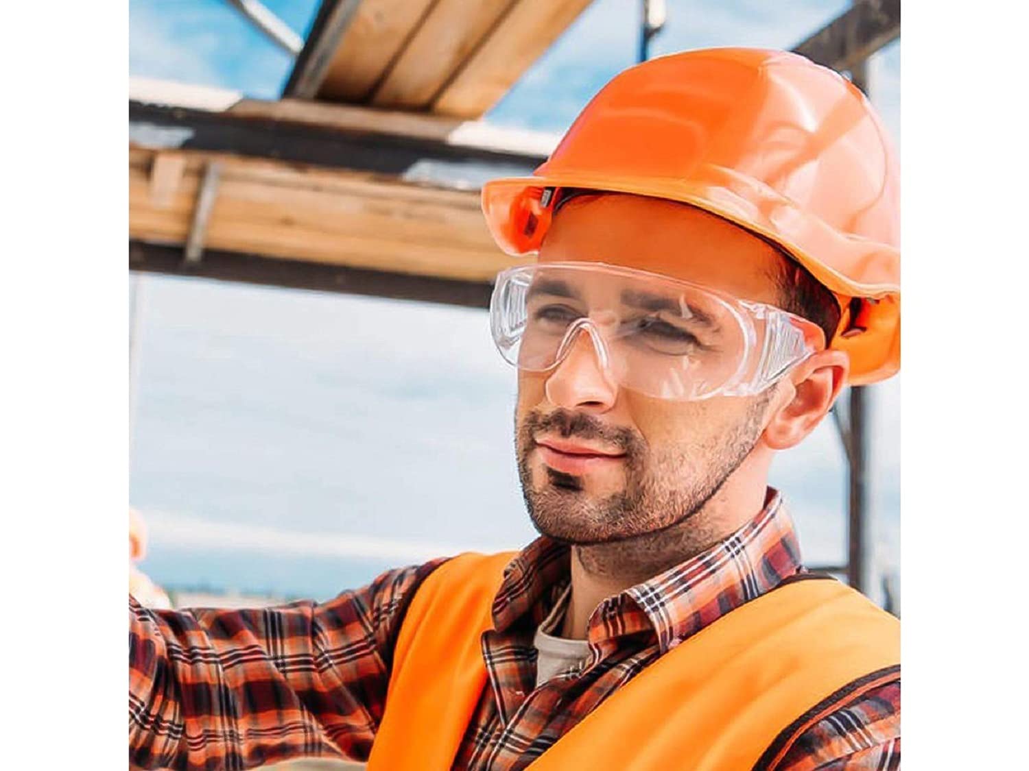 Safety Glasses (2 Pack) Anti Fog & Shattered Proof, ANSI Z87.1 & EN 166 UV Resistant Protective Eyewear Safety Goggles, Wide Frame Eye Shield Goggles Euxor