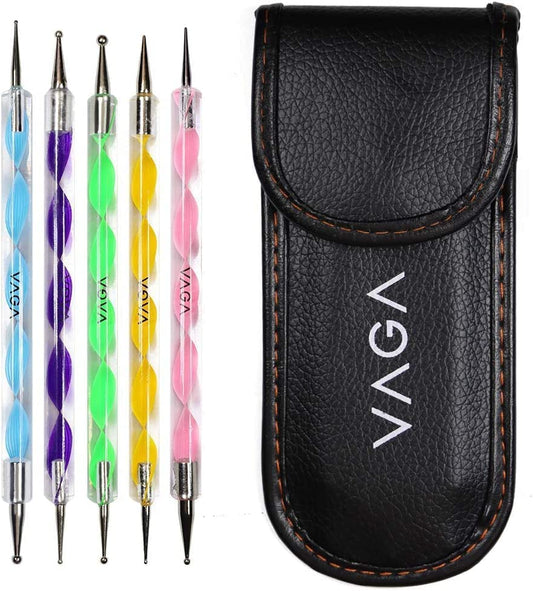 VAGA Mandala Dotting Tools For Nails Premium Quality Professional Nail Kit Of 5 Colorful Double Ended Nail Art Dot And Marbling Tools Accessories