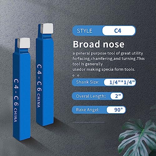 HAowosi 10PCS 1/4" Metal Lathe Cutting Tools,C-6 Carbide Tip Cutter Tool Bit Cutting Set,Milling Welding Bit Lathe Cutting Tool Kit HAowosi