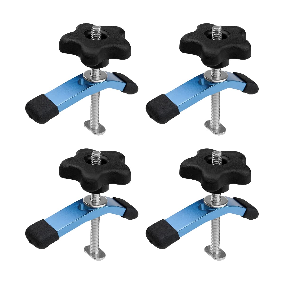 POWERTEC 71389-P2 T-Track Mini Hold-Down Clamp, 3-5/8" L x 3/4" Width, Set of 4 - WoodArtSupply