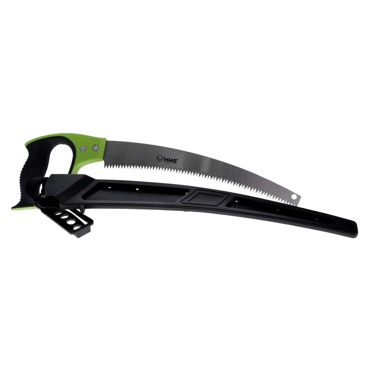 HME 12" Curved Steel Blade Hand Saw with Scabbard for Hunting, Camping, Backpacking, Gardening, Pruning HME