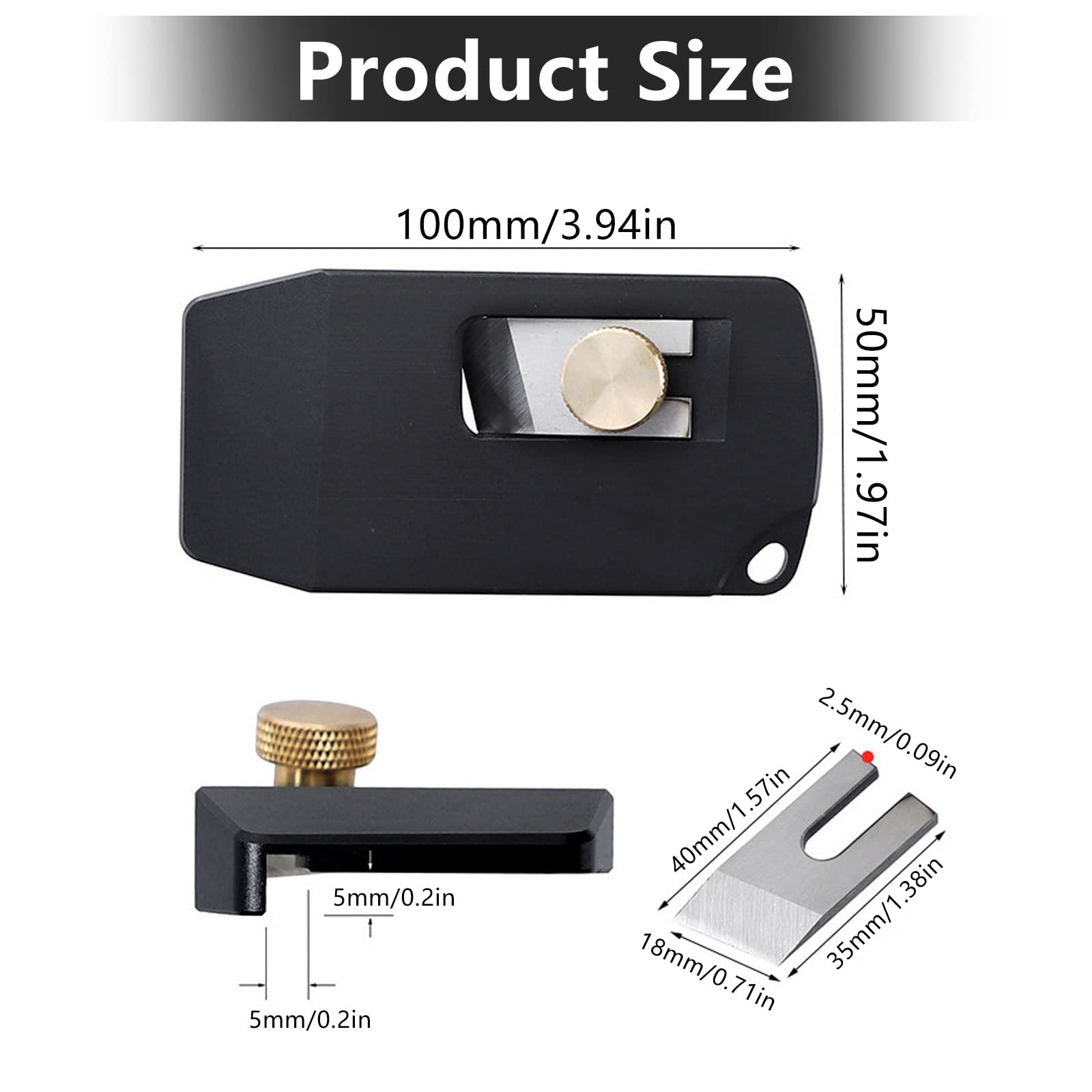 CDIYTOOL Edge Trimmer Manual Tools Aluminum Alloy,PVC Edge Binding Scraper,Woodworking Hand Planer Knife HSS Blades Sealing Trimming Scraper Binding - WoodArtSupply