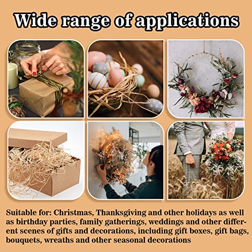 300g Natural Raffia Ribbon Raffia Grass - Sukh Raffia Straw for Florist Bouquets Decoration Crafts Ribbon for Gift Wrapping Christmas Gift Birthday Sukh