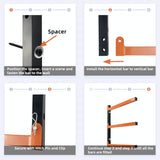 Homydom Wood Organizer and Lumber Storage Metal Rack with 3-Level Wall Mount, 2 Pack Homydom