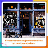 Chalkola 6 White Liquid Chalk Markers - White Dry Erase Liquid Chalk Pens for Chalkboard Signs, Blackboard, Car Window, Glass, Bistro | Variety pack Chalkola