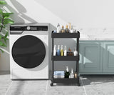 Sooyee 3-Tier Plastic Rolling Utility Cart with Wheels, Multi-Functional Storage Trolley for Office, Living Room, Kitchen, Movable Storage Organizer Sooyee