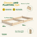 Greenes Fence Original Pine Raised Garden Bed, 4' x 8' x 7" - Made in USA with American Pine Greenes Fence