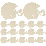 VILLCASE 20pcs Helmet Unfinished Wood Football Hockey Helmet Shaped Wood Slices Helmet Wooden Ornaments for Crafts Painting Door Sign Wedding Home VILLCASE