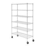 Heavy-Duty NSF Certified SafeRacks Storage Shelves with Wheels - Adjustable Steel Wire Shelving Unit SafeRacks