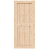 EaseLife 36in x 84in Sliding Barn Wood Door,Interior Doors,DIY Assemblely,Solid Natural Spruce Panelled Slab,Easy Install,Apply to Rooms & Storage EaseLife