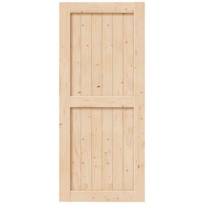 EaseLife 36in x 84in Sliding Barn Wood Door,Interior Doors,DIY Assemblely,Solid Natural Spruce Panelled Slab,Easy Install,Apply to Rooms & Storage
