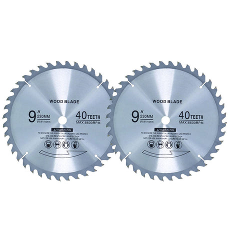 Table Saw Blade 𝑼𝒑𝒈𝒓𝒂𝒅𝒆 9 inch 5/8 Arbor 40T Universal Fit Common Steel Blade for Wooden (2 Pack) 9" Circular Saw Blade Wadoy