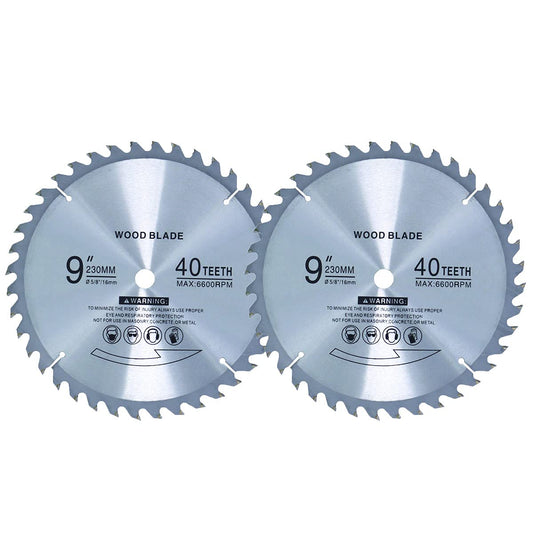 Table Saw Blade 𝑼𝒑𝒈𝒓𝒂𝒅𝒆 9 inch 5/8 Arbor 40T Universal Fit Common Steel Blade for Wooden (2 Pack) 9" Circular Saw Blade - WoodArtSupply