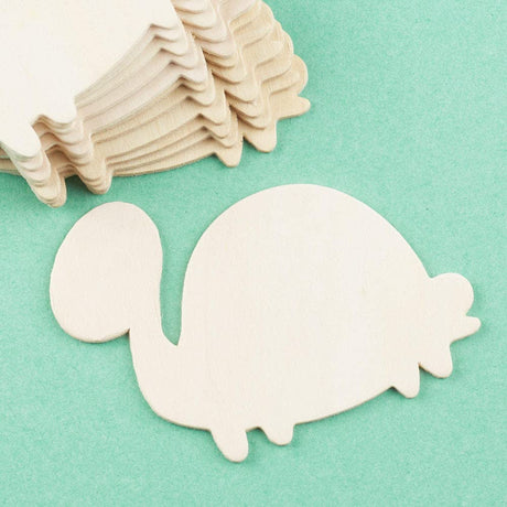 Pack of 24 Unfinished Turtle Cutouts by Factory Direct Craft - Blank Wooden DIY Tortoise Shapes for Scouts, Camps, Vacation Bible School & Birthday Factory Direct Craft