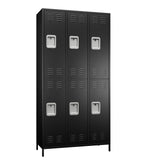 Aobabo Metal Office Storage Lockers 6 Door Lockable Locker Cabinet, 72 Inch Tall Storage Locker for Employee,Home Office,Gym,School, Black Aobabo
