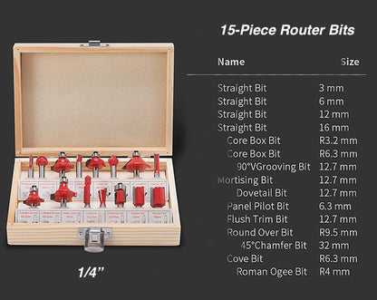 110V Router Tool, 800W Wood Trim Router, 30000RPM Electric Hand Trimmer, Palm Router with 15x 1/4” Router Bits & 2x Trim Guides for Woodworking - WoodArtSupply