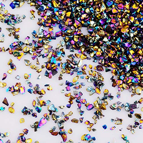 Crushed Glass Irregular Metallic Chips Sprinkles Chunky Glitter Vitrail 100g 2-4mm for Nail Arts Craft DIY Vase Filler Epoxy Resin Mold Jewelry