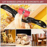 Elesunory 9” Adjustable SpokeShave, Hand Planer Woodworking with Flat Base, Replacement Blades and Ruler, Manual Wood Planer for Wood Working, Wood Elesunory