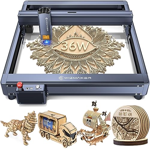 WIZ,MAKER 36W Laser Engraver +Laser Engraver Enclosure, 760 x 740 x 420mm+Smoke Purifier for Laser engraver WIZMAKER