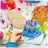 Tofficu 10pcs Round Bamboo Unfinished Circle Graffiti Bamboo Slices Unfinished Bamboo Slices Painting Materials Unfinished Round Chips DIY Graffiti Tofficu