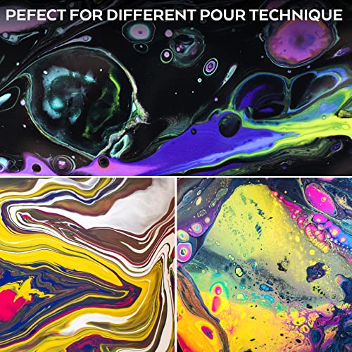 Nicpro 8 Colors Large Bulk Acrylic Pour Paint Set (33.8 oz, 1000 ml) Premixed High Flow Art Pouring Paint Supplies Kit with Silicone Pour Oil, Gloves