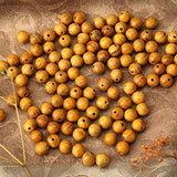 Prometis 200pcs 8mm Natural Sandalwood Round Beads Gorgeous Craft Handmade Polished Spacer Mala Pray Beads with Elastic Cord for Bracelets DIY Rosary Prometis
