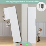 HIFIT Modern Tall Bathroom Storage Cabinet with 4 Doors, Shelves, and Drawer - 67" Freestanding Linen Cabinet in White HIFIT